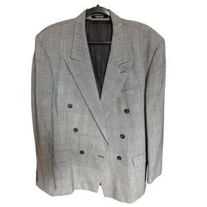 Franco Tassi Wool Double Breasted Blazer Sport Coat In Prince of Wales Check